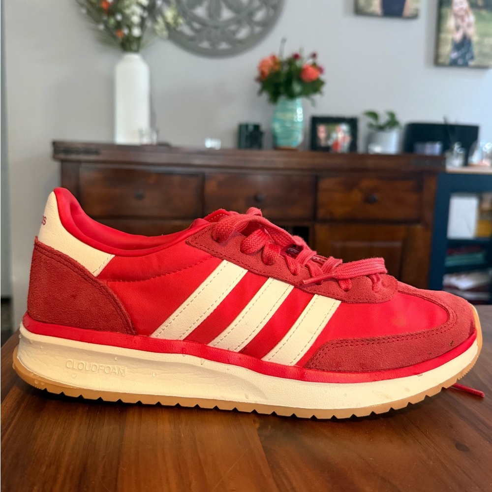 Adidas Red Cloudfoam Sneakers